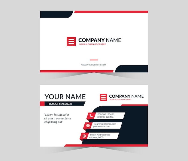 Editable business card template with double sided