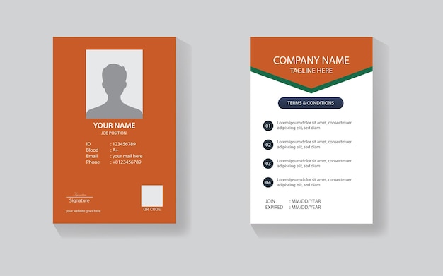 Editable business id card template illustration