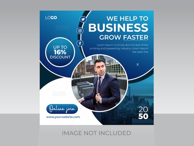 Editable Business square banner Suitable for social media post and web internet ads template design