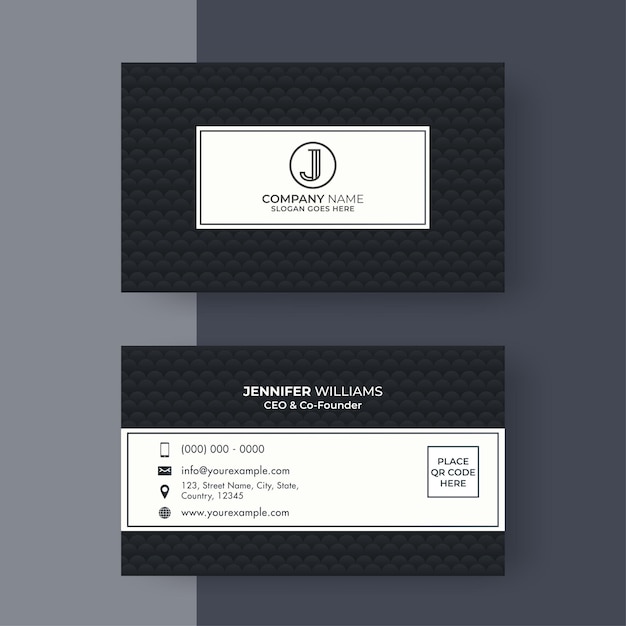 Editable Business Or Visiting Card In Black And White Color