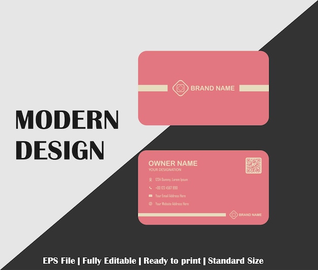 Vector editable business visiting card template