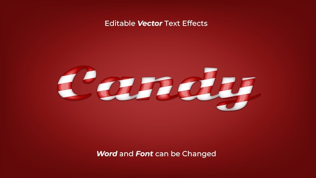 Vettore effetti di testo vettoriali di caramelle modificabili
