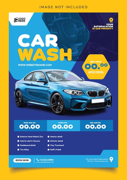 Editable car wash company flyer template