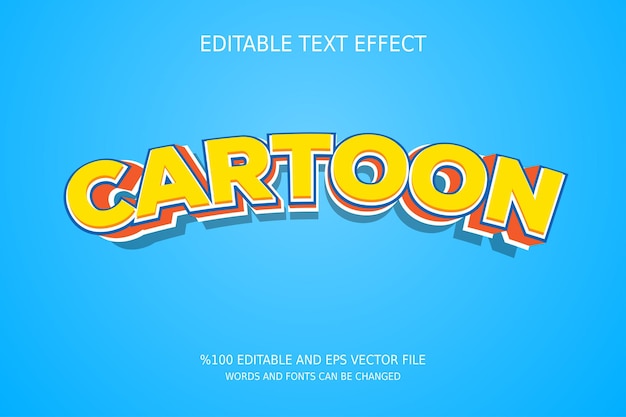 Editable cartoon text effect