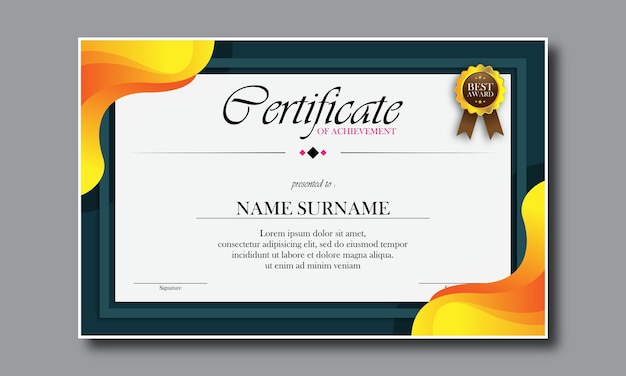 Editable certificate template design