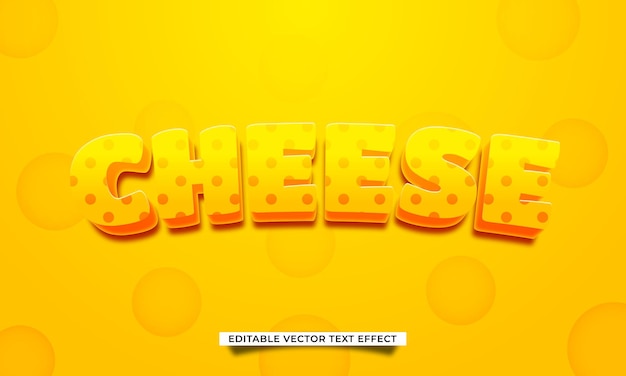 Vettore effetto di testo vettoriale modificabile cheese 3d
