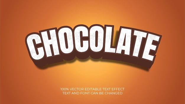 Editable chocolate vector text effect