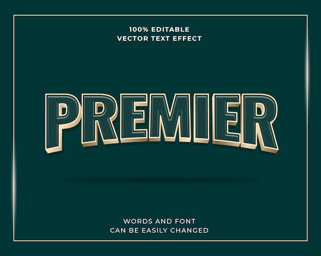 Editable Classic Green and Gold Premier Text Effect