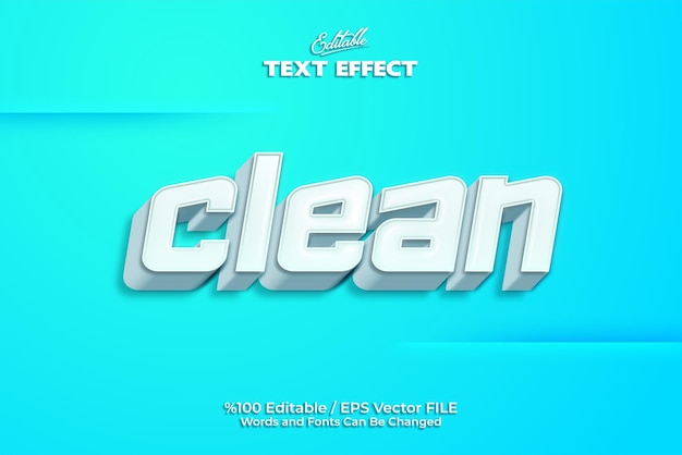 Editable clean text effect written on a blue background