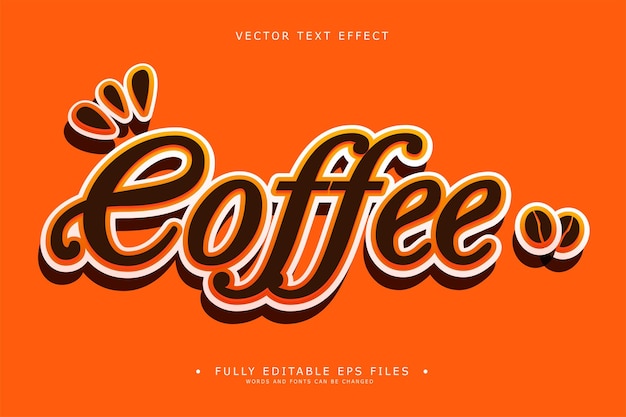 Vector editable coffee text effect