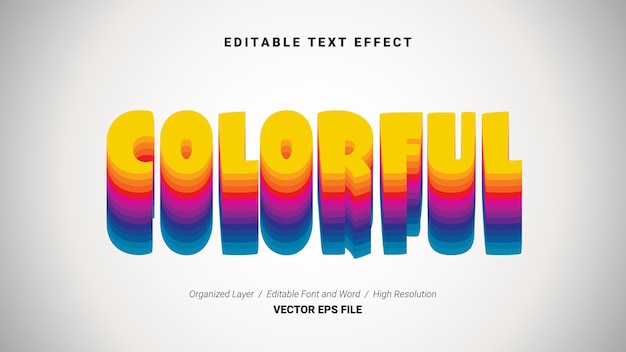 editable colorful font typography template text effect style lettering vector illustration logo