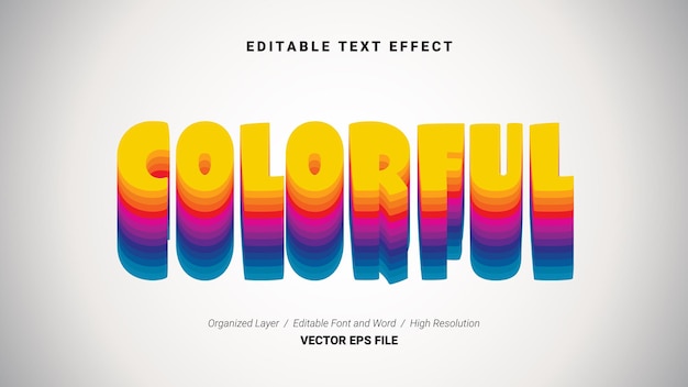 Editable colorful font typography template text effect style lettering vector illustration logo