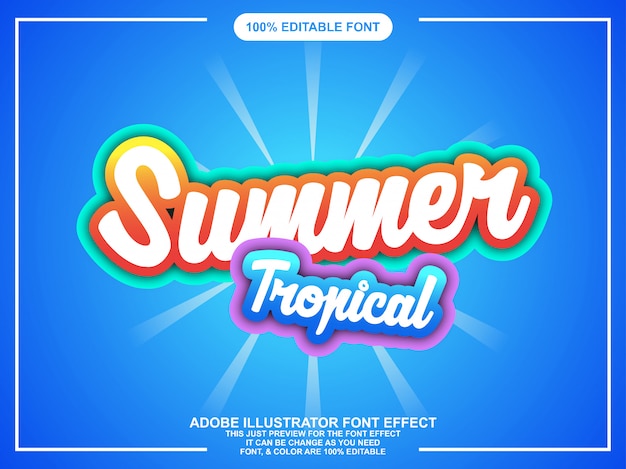 Editable colorfull summer sticker with bright color