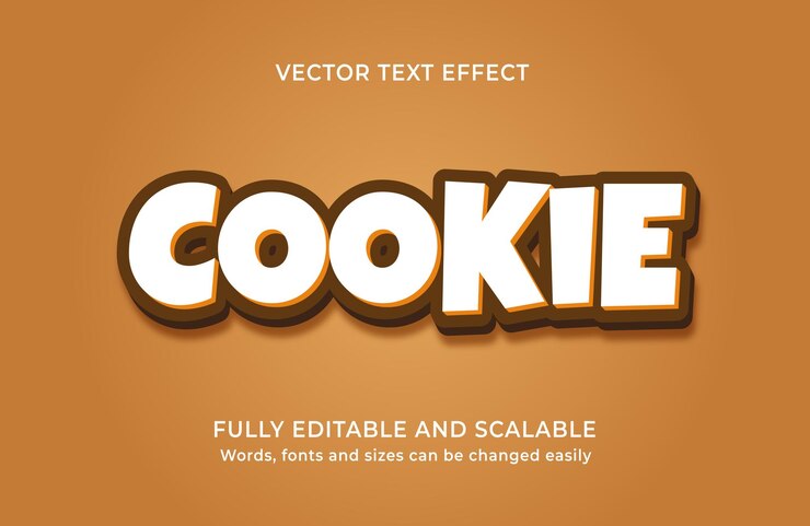 Vector editable cookie text style effect