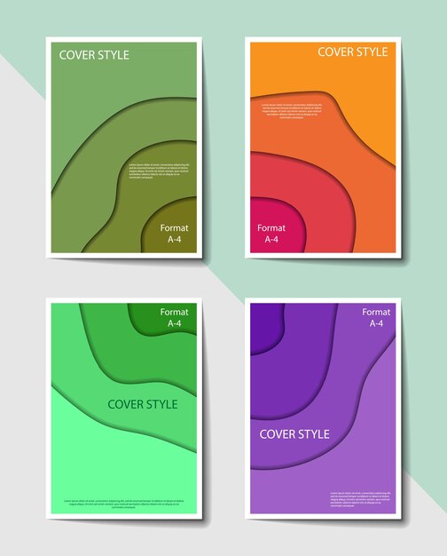 編集可能な表紙デザイン A4 フォーマット 抽象的なグラデーションの背景
