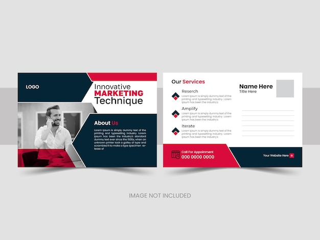 Editable creative business postcard design vector Modern business postcard design template