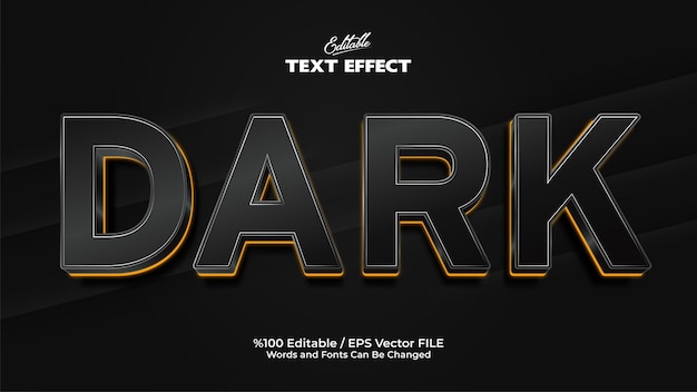 Vector editable dark text effect