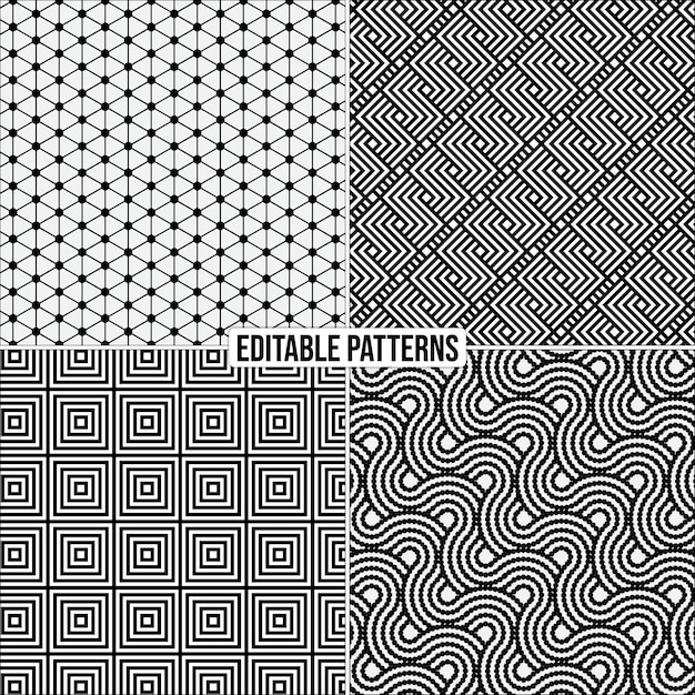 Editable decorative stylish vector pattern background