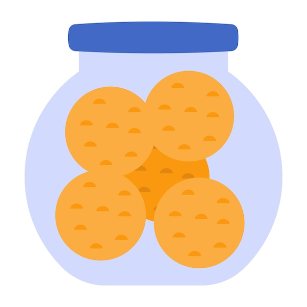 An editable design icon of cookies jar