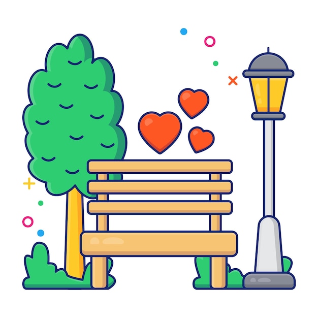 Vector editable design icon of dating bench