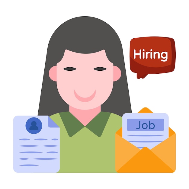 Vector an editable design icon of employee hiring