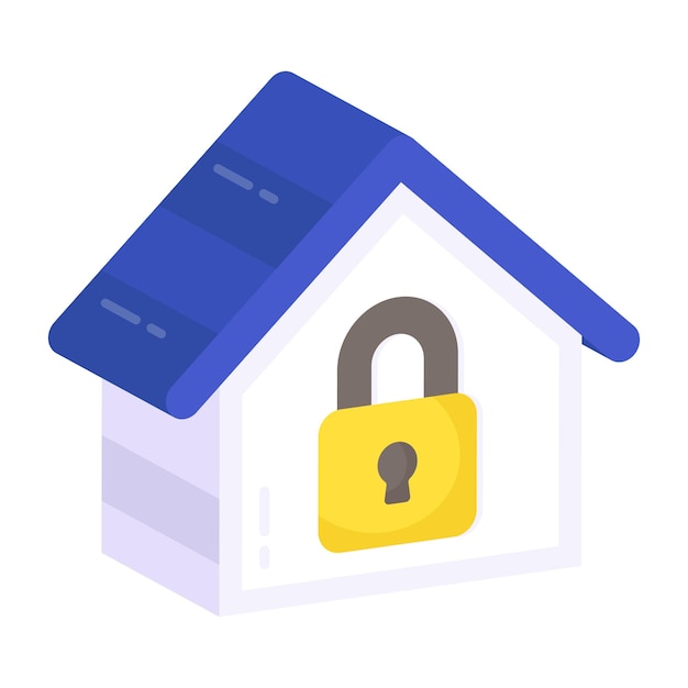 Editable design icon of locked home