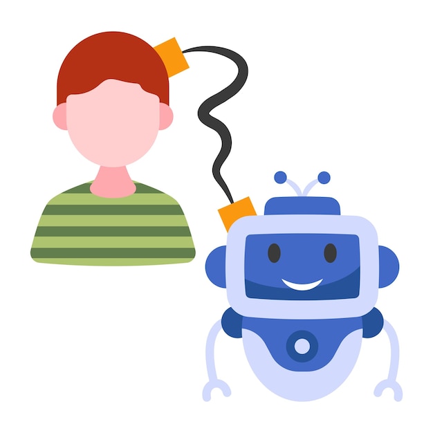 人間とロボットの編集可能なデザインアイコン
