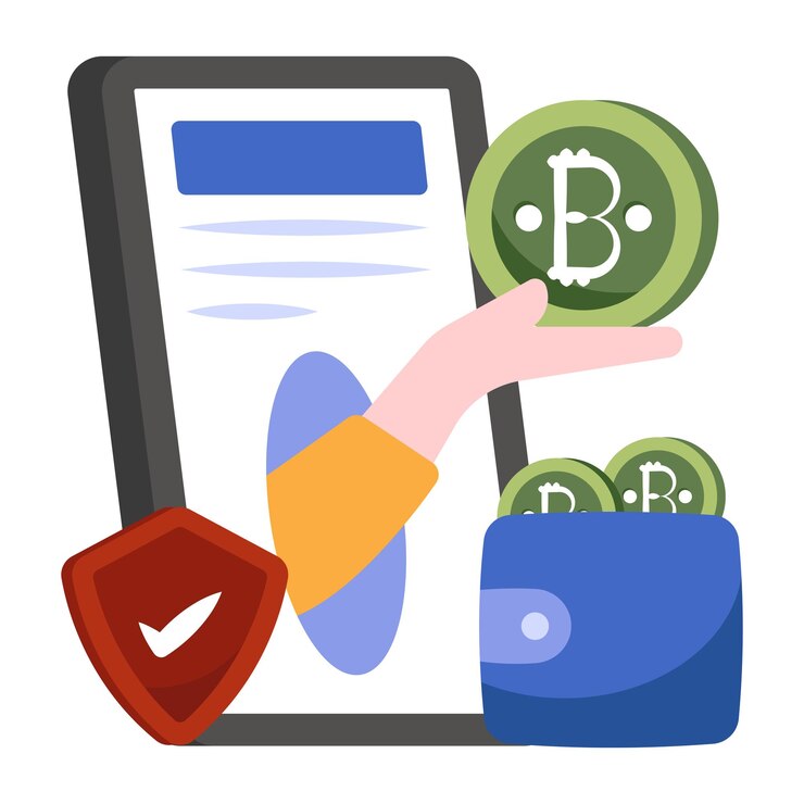Vector an editable design icon of mobile bitcoin
