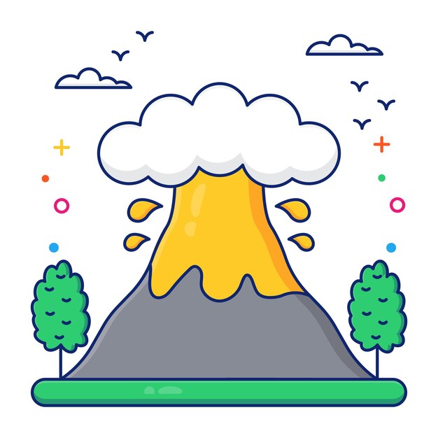 Vector an editable design icon of volcano