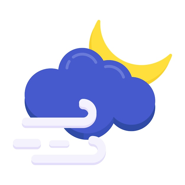 Editable design icon of windy night