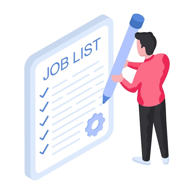 An editable design illustration of job list