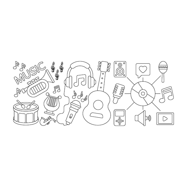 An editable design illustration of music