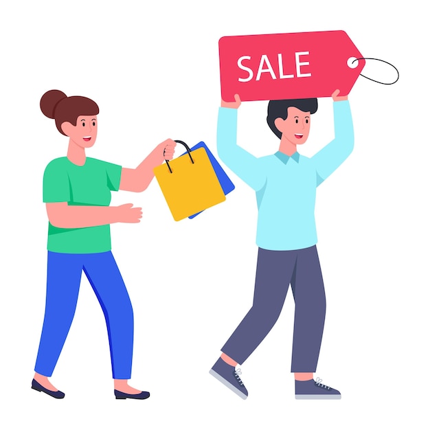 Vector editable design illustration of shopping sale