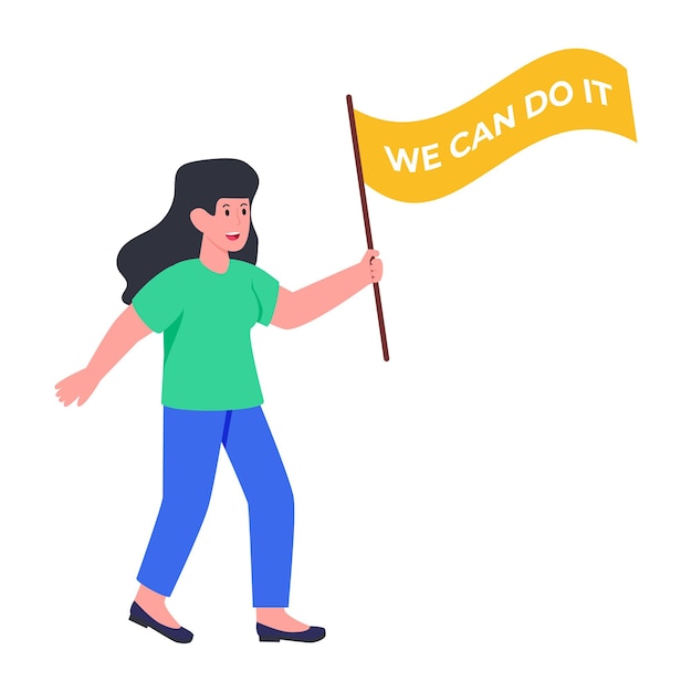 An editable design illustration of we can do it