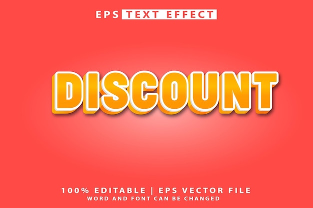 Vector editable discount 3d text style