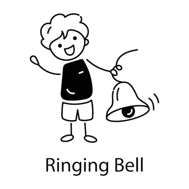 Vector editable doodle icon of ringing bell