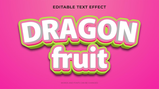 Editable dragon fruit text logo template