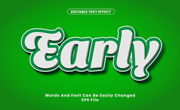 editable early text effect word and font be change
