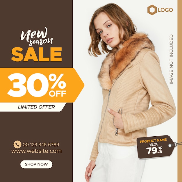 Vector editable ecommerce sale banner for web and social media