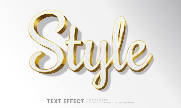 Effetto testo oro 3d elegante modificabile. stile di carattere fantasia perfetto per logotipo, titolo o intestazione