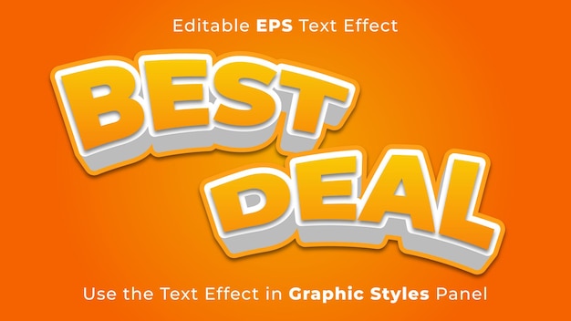 Редактируемый текстовый эффект EPS лучшего предложения для заголовка и плаката