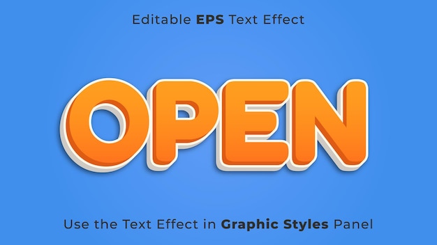 Editable EPS Text Effect of Open for Title and Poster