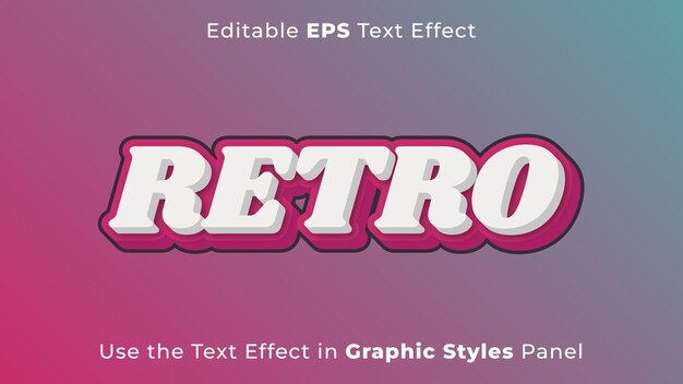 Editable EPS Text Effect of Retro for Title and Poster