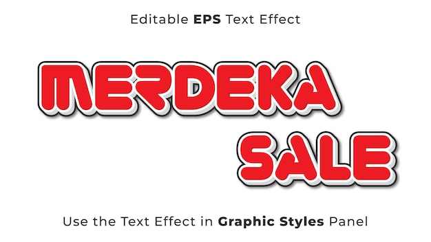 Editable EPS Text Effect van Merdeka Sale voor de Onafhankelijkheidsdag van Indonesië