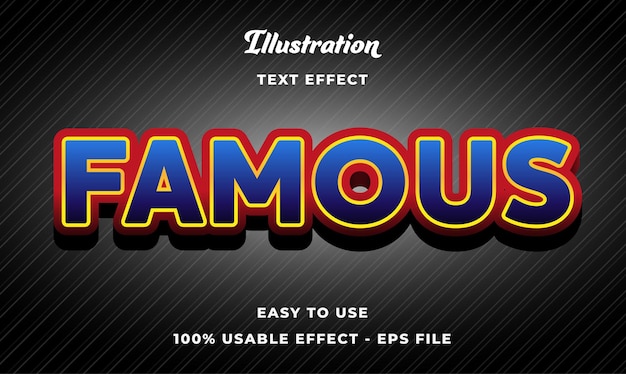 editable famous text effect vector modern style