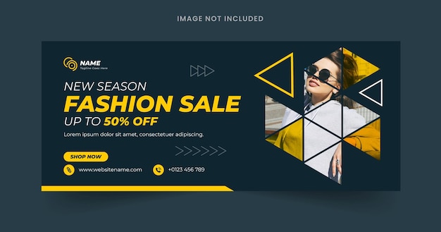 Vector editable fashion sale web banner