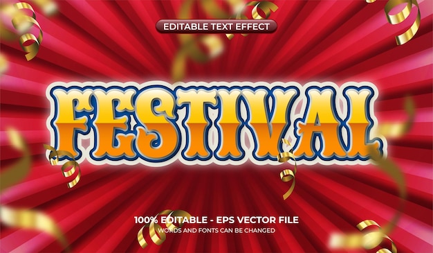 Editable Festival text effect Cheerful event text style