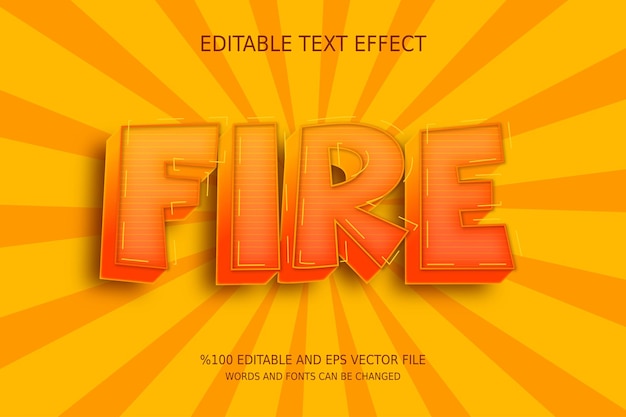 Vector editable fire text effect