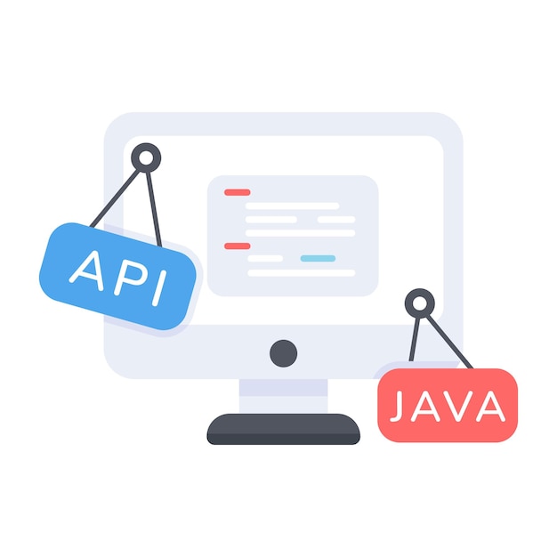 Premium Vector | Editable flat icon depicting application programming