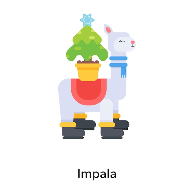 An editable flat icon of impala